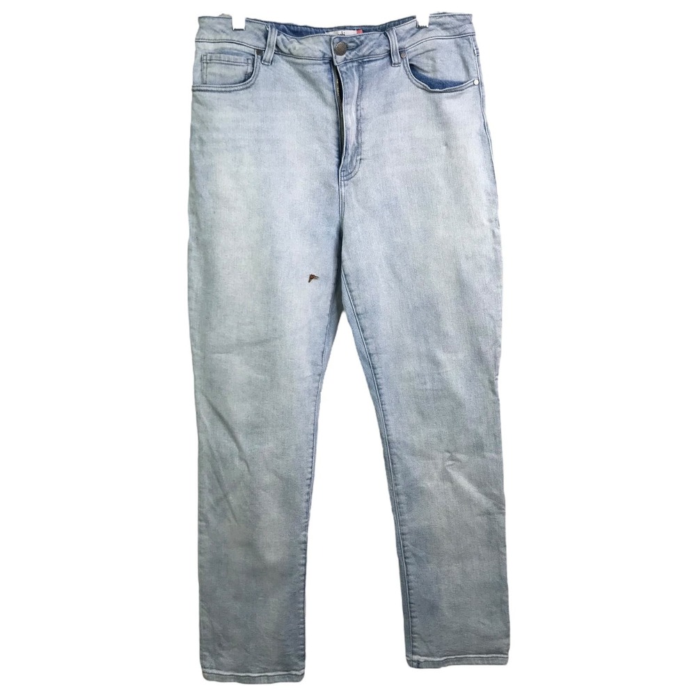 CAbi Jeans Womens Sz 14 Blue Denim Higher Straight Leg Light Wash Hi-Rise Cotton